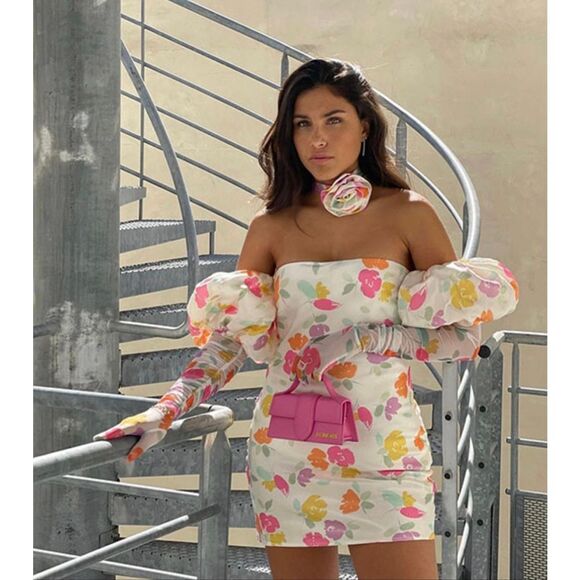 New For Love & Lemons Hazel Mini Dress Size L - Picture 2 of 10